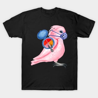 Moluccan Cockatoo Wearing Face Mask T-Shirt